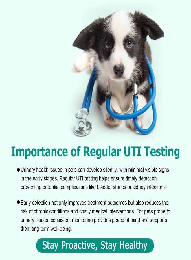 SaySummer Urine Test Strips for Dogs Cats - 100 Counts Urinalysis Test Strips for Pets 3 in 1 Testing UTI Leukocytes pH Nitrite and More Dog Cat UTI Test Kit for Pets - Image 2